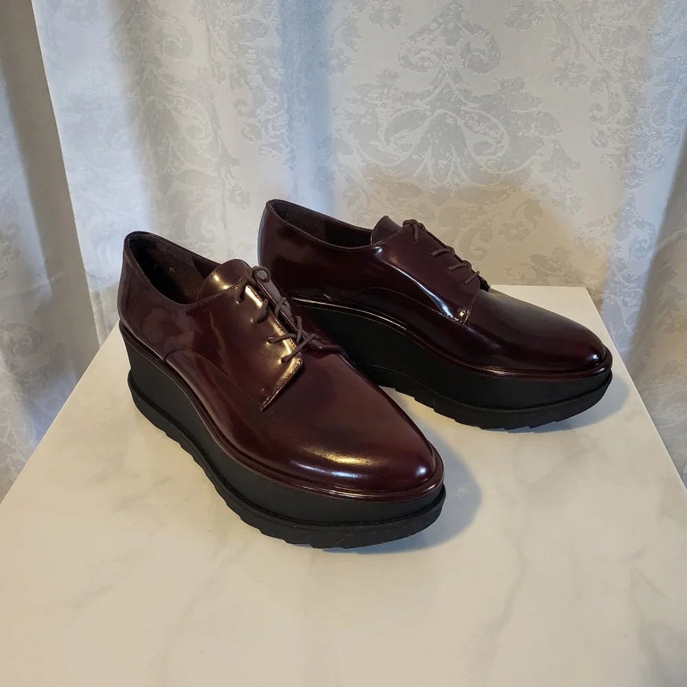 Stuart Weitzman Kent Platform Oxford, Women Shoes Size 9M, Color Burgundy - Picture 12 of 12